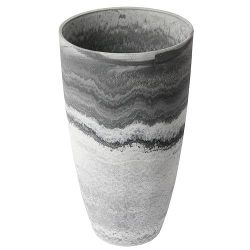 Algreen Products Vase Planter - Drainage Hole - 12 x 12 x 20.5 in - Resin - color: Marble, size: 1 Pack