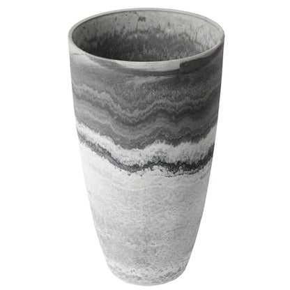 Algreen Products Vase Planter - Drainage Hole - 12 x 12 x 20.5 in - Resin - color: Marble, size: 1 Pack