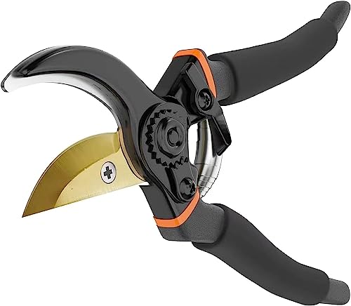 Heavy Duty Bypass Pruning Shears Gardening Manual Pruning Shears Plant Shears Flower Shears Best Gardening Shears, Tree Pruners Cutting Branches Hedges Shrubs and Bushes Ideal Tool Easy to Prune