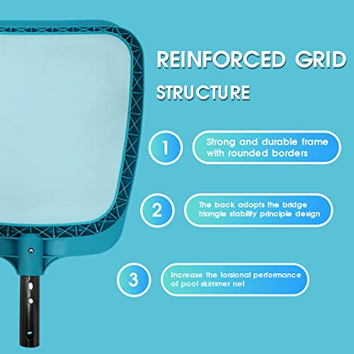 POOLWHALE Pool Leaf Skimmer, Pool Surface Cleaning Net (Pole Not Included) - size: Pool Skimmer