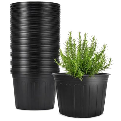 60 Pack 12.8 Inch 5 Gallon Large Plastic Plant Nursery Pots - size: 60pcs 5 gallon