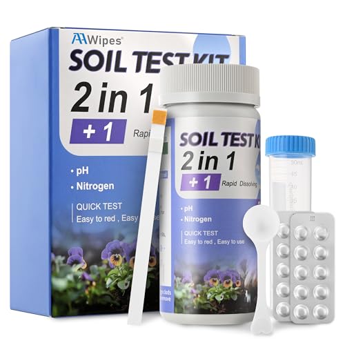 AAwipes Soil Test Kit pH & Nitrogen Tester for Garden Vegetable Nutrients Lawn Indoor & Outdoor 20 Strips (J03)