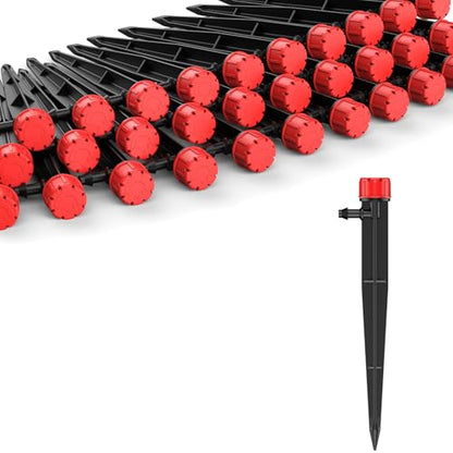 Pawfly 30 Pcs Drip Irrigation Emitters, Drip Emitters for 1/4" Drip Irrigation Tubing, Sprinkler Heads with Adjustable 360 Degree Water Flow, Garden Drippers for Plants Watering System - size: 30pcs 1/4" Drip Emitters