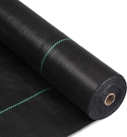 4ftx100ft Weed Barrier Landscape Fabric Heavy Duty, Weed Gardening Ground Cover Mat, Weed Control Garden Cloth, Woven Geotextile Fabric for Underlayment, Commercial Driveway Fabric, Black - size: 4ftx100ft