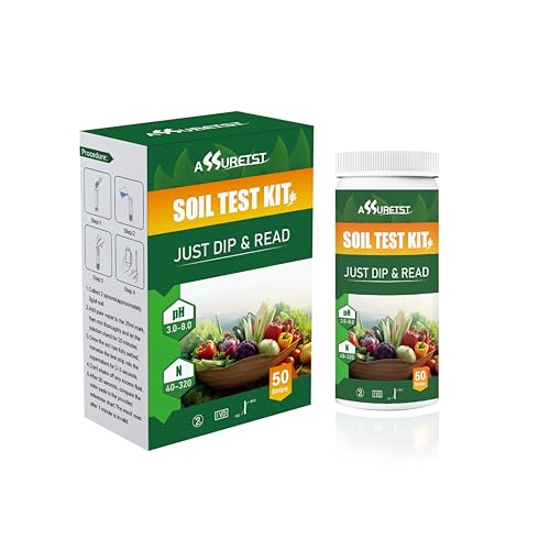 2‑in‑1 Soil pH and Nitrogen Test Strips, 50 Count, Home Garden Lawn Plant Soil Test Kit, Quick Reference Testing for Vegetables, Flowers, Farm & Backyard Gardening, Easy‑to‑Read Color Chart
