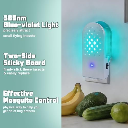 Lulu Home Flying Insect Trap Indoor, 365nm Plug-in Bug Light Catcher