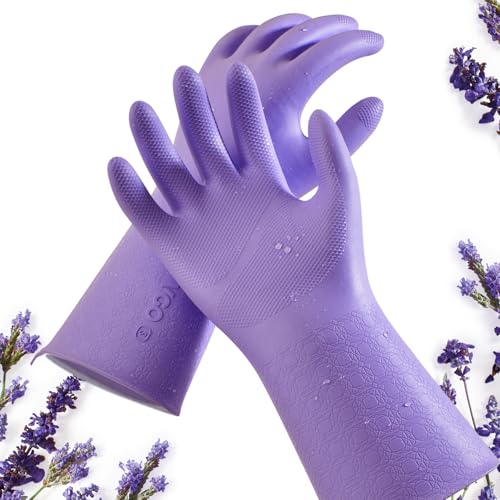 Vgo... Extra Long Gardening Gloves,Double-layer,Waterproof,Slip-Resistant,Chemical-Resistant Glove for Gardening,Outdoor Work(TP1117) - color: Violet, size: Small(Pack of 1)