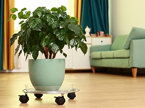 5 Packs Metal Plant Caddy with Wheels 11.8” Heavy-duty Rolling Stand Wheeled Dolly Indoor Outdoor Planter Mover Rollers, Flower Pot Coaster Trolley, Silver - color: Bright silver