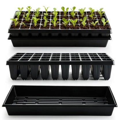 RooTrimmer 10 Pack 1020 Seed Starter Trays and 10 Pcs 40 Cell Plug Trays, Thick Durable Seedling Plastic Nursery Tray for TD542 1020 Tray Germination (10 Sets) - size: 40 Cells