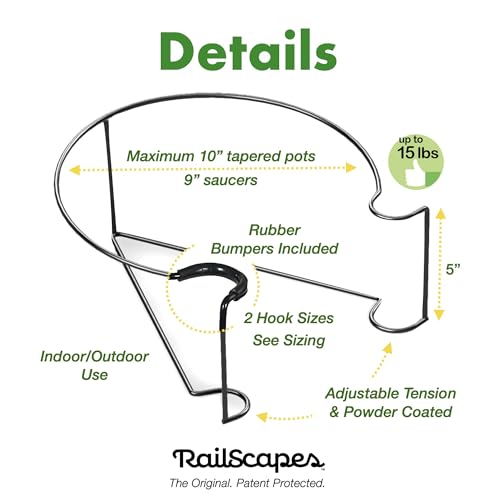 Bloem Railscapes Floating Railing Plant Clip for 1/2" - 3/4” Narrow Spindles - size: 1/2"-3/4" Narrow Spindles