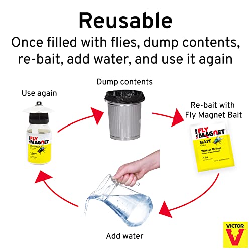 Terro T380 Outdoor Reusable Fly Magnet Fly Trap - Poison Free Trap with Bait (Pack of 2) - size: 2 Pack