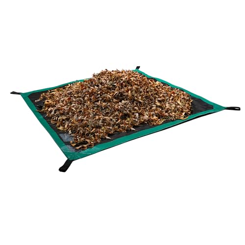 RAINDEWAY 6x6 Feet Leaf Tarp with Handles 10 Mil Waterproof Tarp for Leaves - size: 6x6 Feet-Finished Size