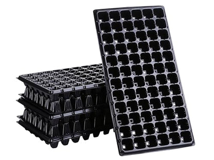 72 Cell Seed Starter Tray, 10 Pack Seed Trays with Drain Holes — 2.2 Inch Deep Seedling Plug Insert for Germination Propagation, 720 Cells, 21 x 11.5 Inches, Black