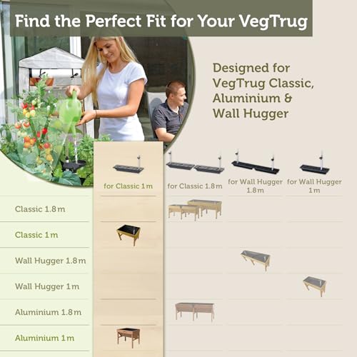 VegTrug Self Watering Kit for Classic Small 1m Raised Bed, Black - Reservoir System with Water Level Indicator, Prevents Overwatering, Easy Fill Tube & Funnel, Durable Plastic Construction - size: Small 1m