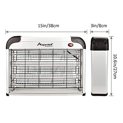 ASPECTEK 20W Bug Zapper, Electric Insect Killer for Indoor and Covered Outdoor, Mosquito, Fly and Moth Trap with Protective Mesh and Hanging Chain for Versatile Setup at Home, Patio and Garage - style: 20W Bug Zapper