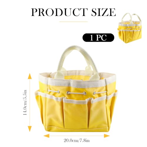 Small Garden Tote Bag,Oxford Waterproof Tool Organizer with 8 Pockets
