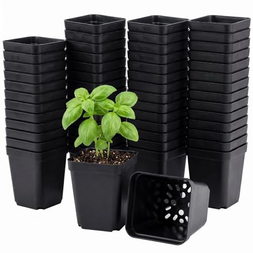 100 Packs Square Nursery Pots for Plants 2.2 Inch Seedling Pots - size: 2.2 Inch