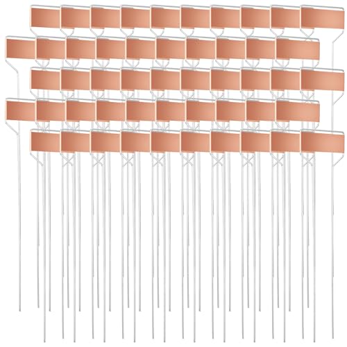 50 Pack 10 Inch High Copper Plate Metal Plant Labels Garden Stake Tags Reusable Planting Gardening Markers