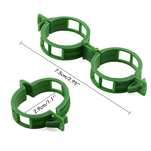 KINGLAKE Plant Support Garden Clips, 200 Pcs Tomato Vine Trellis Clips for Vegetables to Grow Upright and Make Plants Healthier - Green - color: Green