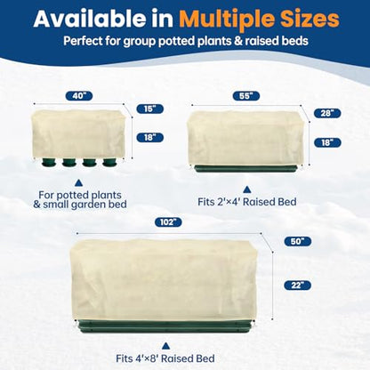 Plant Covers Freeze Protection, 2 Pack Garden Covers for Potted Plants, Frost Cloths for Outdoor Plants, Winter Protection for Vegetables & Flowers (40"×15"×18") - size: 40"x15"x18"(2 Pack)