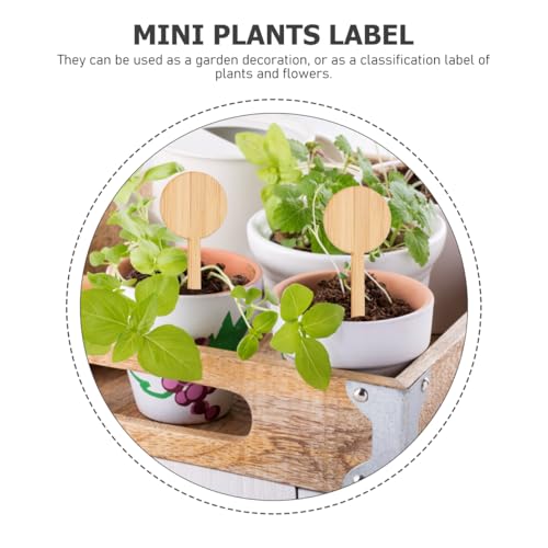 Toddmomy 20 Pcs Bamboo Plant Markers 3.9 Inch Round Garden Labels