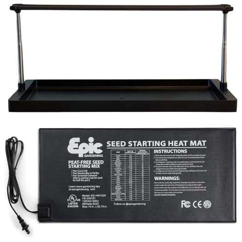 Epic Gardening Seed Starting Bundle - Heat Mat & LED Grow Light