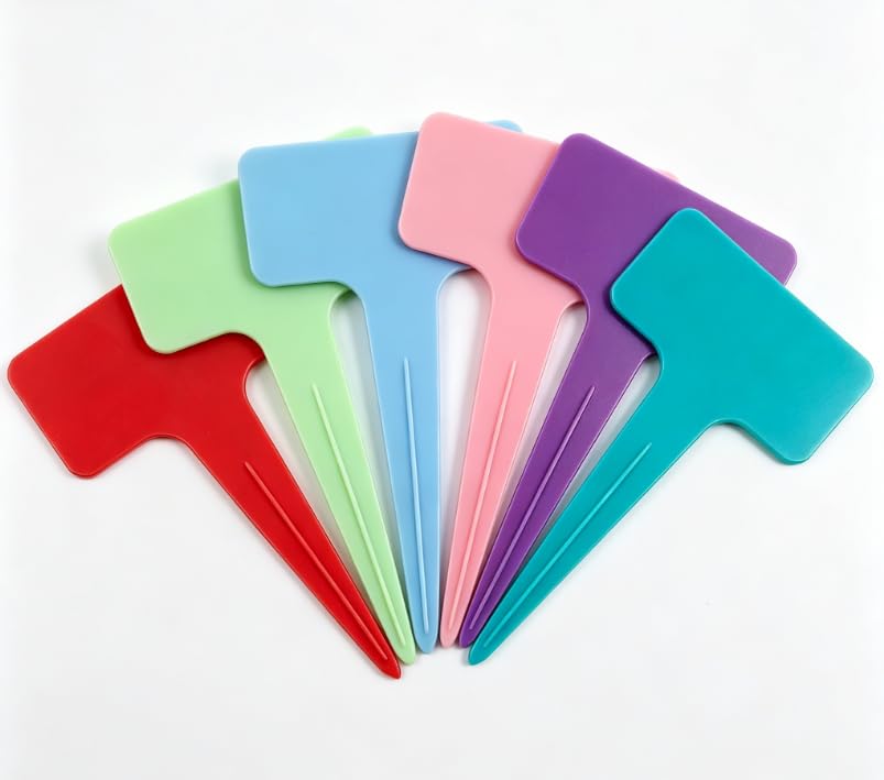 6 Pack Multicolor Waterproof Plastic Plant Labels Garden Markers for Flower Seedlings (B)