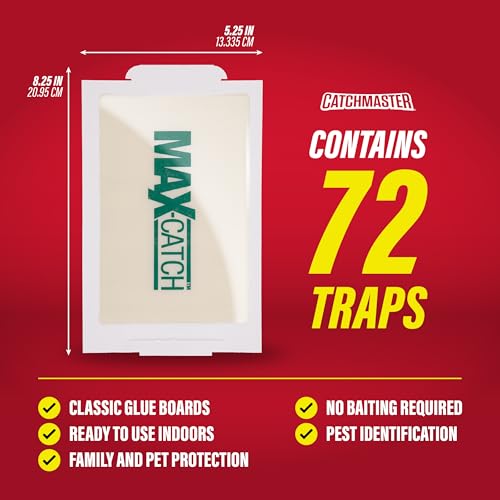 Catchmaster Max-Catch Glue Traps 72pk, Sticky Mouse Traps Indoor for Home - style: 72-PK Classic