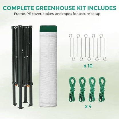 EAGLE PEAK 6x4 Walk in Pop Up Greenhouse, Green/White - color: Green/White, size: 6x4