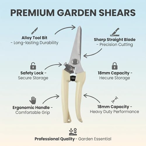1Pc Straight Garden Shears with Safety Lock, Plant Pruning Scissors - color: 1pc- Straight Pruning Scissors