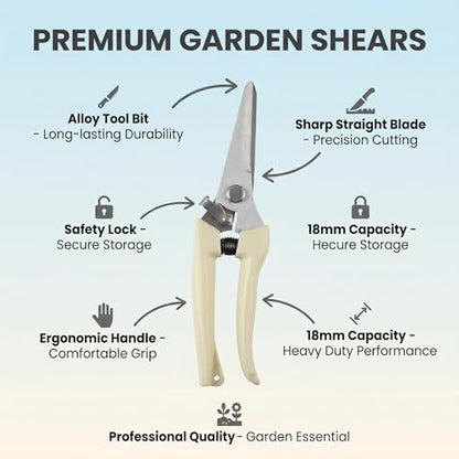 1Pc Straight Garden Shears with Safety Lock, Plant Pruning Scissors - color: 1pc- Straight Pruning Scissors