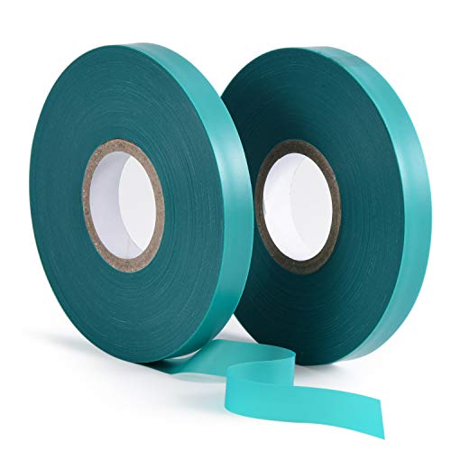 TELENT OUTDOORS 2 Pcs 150 Feet x 1/2" Wide Stretch Tie Tape Green Plant Garden Tie, Garden Vinyl Stake for Branches, Climbing Planters, Flowers - size: 300FT
