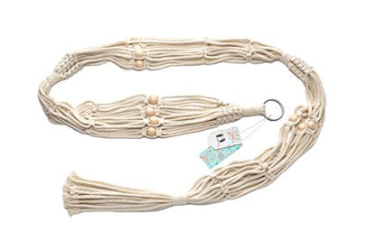 Mkono Macrame Plant Hanger 3 Tier Indoor Outdoor Hanging Planter Basket Cotton Rope with Beads 70 Inches (Pots and Plants NOT Included) (Pack of 3) - size: 70" (Pack of 3)