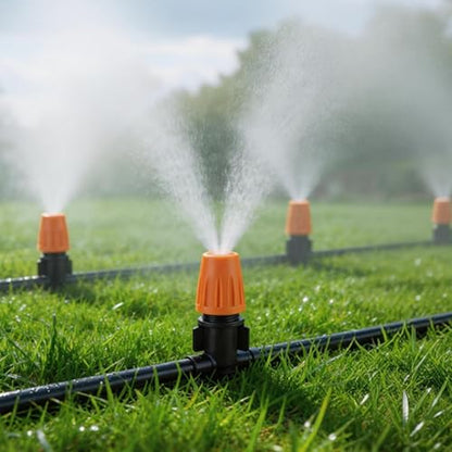 LasTool 98FT Drip Irrigation Kit,Automatic Garden Watering System with 1/4" Tubing,Adjustable Mist Sprayer Nozzles & Drip Emitters for Raised Bed,Patio,Lawn, Greenhouse-Easy DIY Installation - size: 98ft/30m