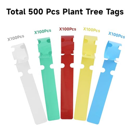 KINGLAKE 500 Pcs White Plastic Plant Tree Tags Nursery Garden Lables 2x20cm Wrap Around Hanging Tags Nursery Garden Stakes Large Writing Surface