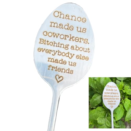 Garden Plant Marker Friendship Gift for Women Gardeners, Plant Stake Label Sign Tag Gardening Gifts for Woman Plant Lovers, Metal Garden Decoration (Made Us Friends), Silver - style: Made Us Friends