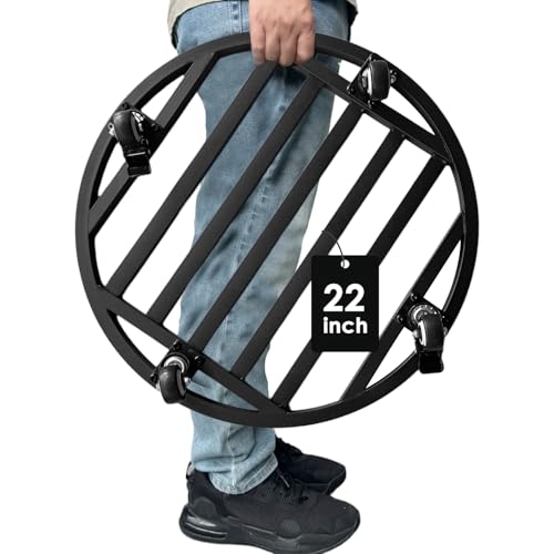 22" Metal Plant Caddy with Wheels Heavy Duty,Round Large Plant Stand Indoor Outdoor Use,Rolling Plant Dolly with Industrial Casters,Rust-Proof Black Plant Tray for Large Planters Pots,1-Pack - size: 22-Inch (1-Pack)