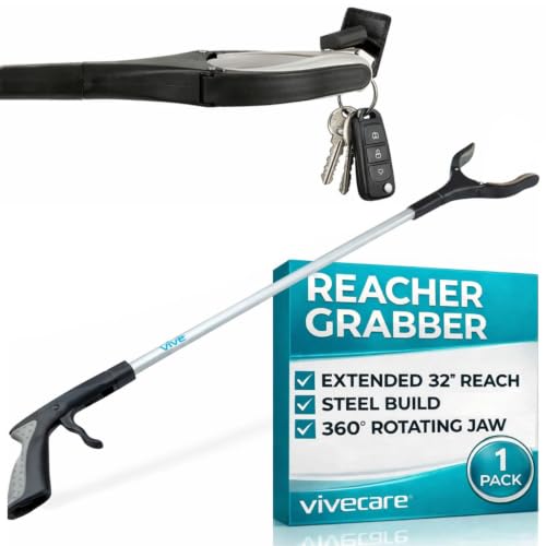 Vive Reacher Grabber 32" - Extra Long Mobility Aid - Rotating Hand, Heavy Duty Grip Arm - Reaching Assist Tool for Trash Pickup, Litter Picker, Garden Nabber, Disabled, Handicap Arm - size: 32 Inch (Pack of 1)