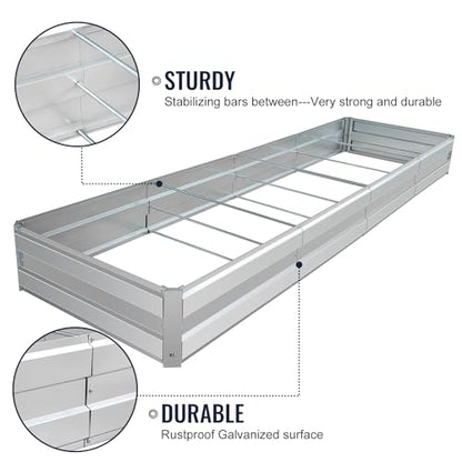 Galvanized Raised Garden Bed Kit, 10.9x3x1FT Metal Raised Garden Beds for Vegetables - size: 10.9*3*1FT