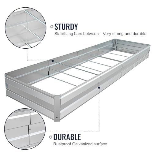Galvanized Raised Garden Bed Kit, 10.9x3x1FT Metal Raised Garden Beds for Vegetables - size: 10.9*3*1FT
