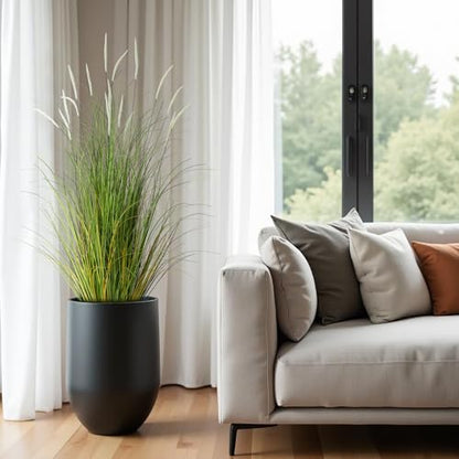 KOL 4ft 2-Pack Artificial Cattail Reed Grass, 47.2’’ Fake Onion Grass Plant - size: 4FT