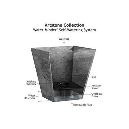 Novelty Artstone 35149 Ella Square Planter, Rust - color: Rust, size: 13.5" L x 13.5" W x 14" H