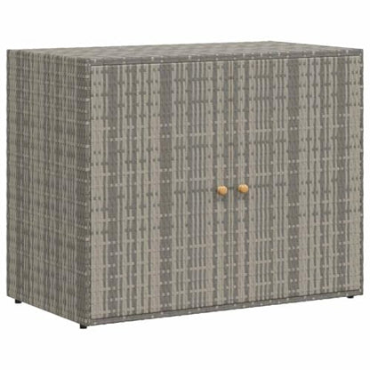 vidaXL Garden Storage Cabinet Gray 39.4"x21.9"x31.5" Poly Rattan - color: Gray