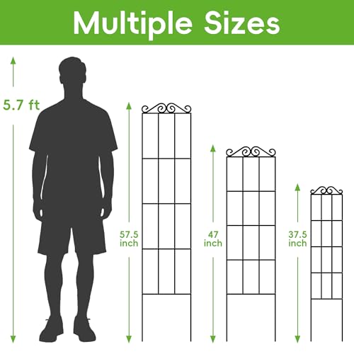 ARIFARO 4Pack 37.5'' Metal Garden Trellis for Climbing Plants Outdoor - size: 37.5 inches
