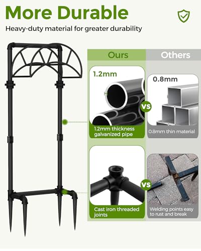 LAND·VOI Freestanding Garden Water Hose Storage Holder Stand for Outside, 160-Ft Hose Heavy Duty Metal Hanger Reel Organizer Outdoor Yard Lawn, Standing Keeper Rack with Ground Stake, Black GHH02B - size: 4 Spikes