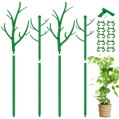 SupKing 8 pcs Adjustable Monstera Plant Support Garden Stakes Stackable Branch Plant Stakes for Indoor Plants, Vine, Photos, Climbing and Potted Plants Come with 30 Pcs Plant Twist Tie