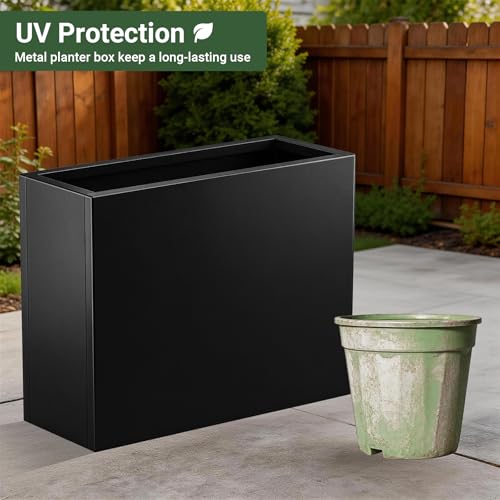 Metal Planter Box 30” x 12” x 24” for Porch, Garden, Patio, Yard - size: 30"L x 12"W x 24"H