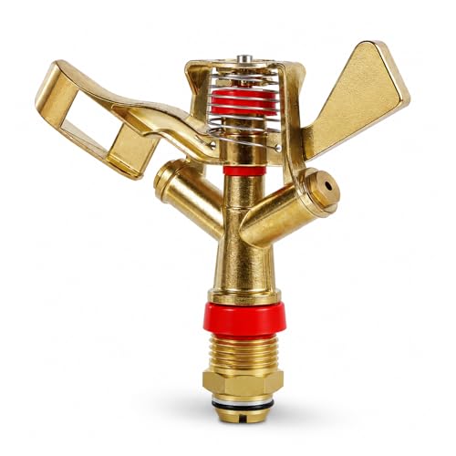 Brass Impact Sprinkler 1/2 Inch 360 Degree Rotating Garden Lawn Irrigation