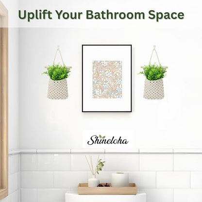 2 Packs Macrame Wall Planters with Faux Eucalyptus, Wall Decor - color: White
