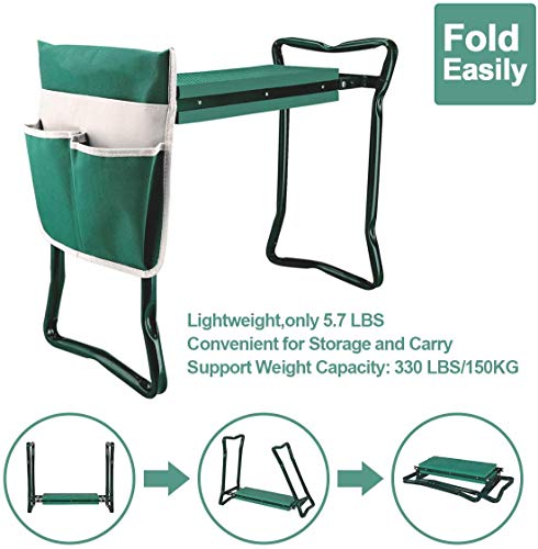 Garden Kneeler and Seat Stool Heavy Duty Garden Folding Bench with Large RemovableTool Pocket Gloves and Soft EVA Kneeling Pad for Gardening Lovers - size: Style B